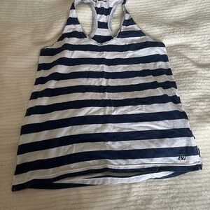 Aeropostale Navy and White Striped Tank Top